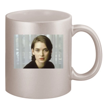 Winona Ryder 11oz Metallic Silver Mug