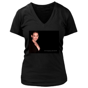 Winona Ryder Women's Deep V-Neck TShirt