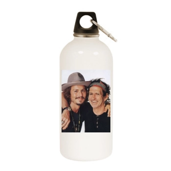 Iggy Pop White Water Bottle With Carabiner