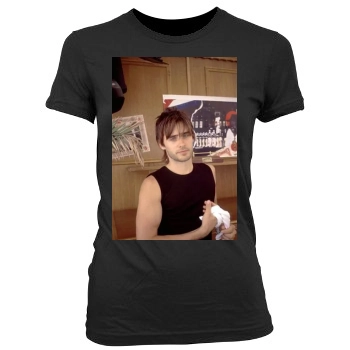 Jared Leto Women's Junior Cut Crewneck T-Shirt