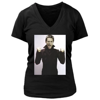 Jared Leto Women's Deep V-Neck TShirt