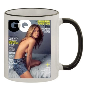 Jennifer Aniston 11oz Colored Rim & Handle Mug