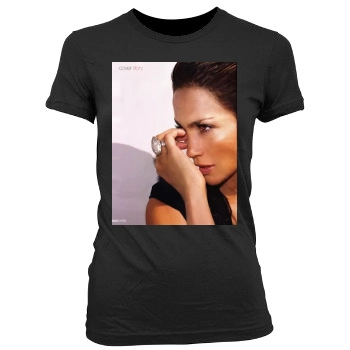 Jennifer Lopez Women's Junior Cut Crewneck T-Shirt