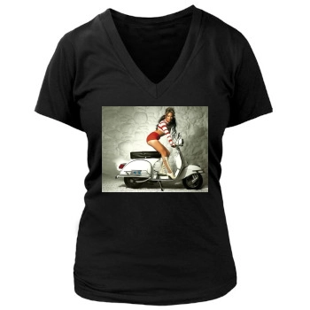 Jennifer Lopez Women's Deep V-Neck TShirt