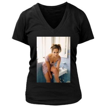 Jennifer Lopez Women's Deep V-Neck TShirt