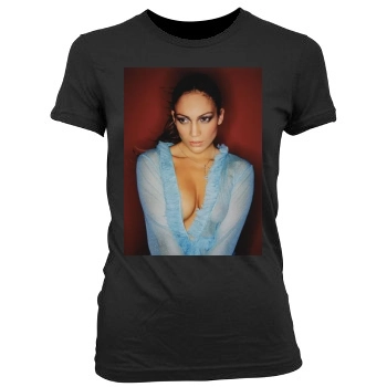 Jennifer Lopez Women's Junior Cut Crewneck T-Shirt