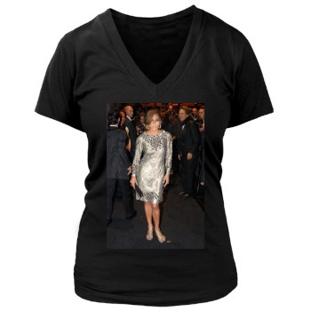 Jennifer Lopez Women's Deep V-Neck TShirt