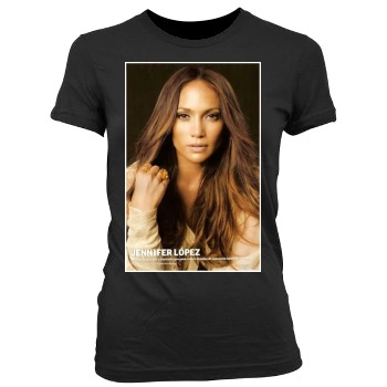 Jennifer Lopez Women's Junior Cut Crewneck T-Shirt