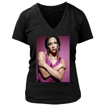 Jennifer Lopez Women's Deep V-Neck TShirt