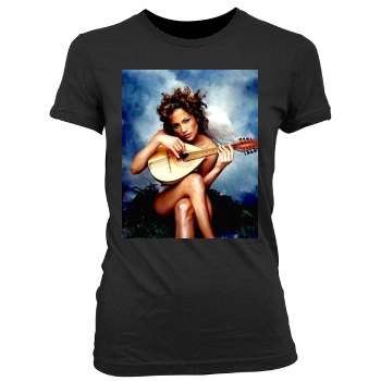 Jennifer Lopez Women's Junior Cut Crewneck T-Shirt