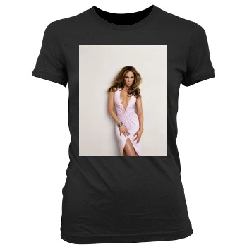 Jennifer Lopez Women's Junior Cut Crewneck T-Shirt