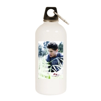 Jensen Ackles White Water Bottle With Carabiner