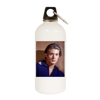 Jensen Ackles White Water Bottle With Carabiner