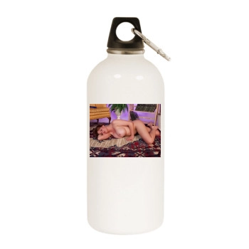 June Summers White Water Bottle With Carabiner