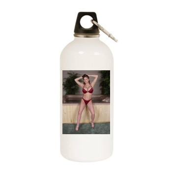 June Summers White Water Bottle With Carabiner