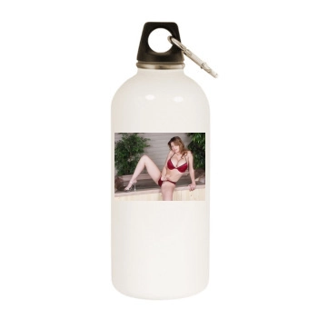 June Summers White Water Bottle With Carabiner