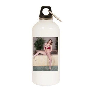 June Summers White Water Bottle With Carabiner