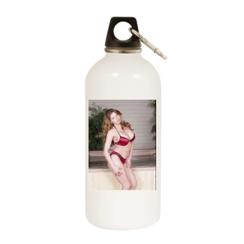 June Summers White Water Bottle With Carabiner