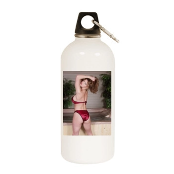 June Summers White Water Bottle With Carabiner