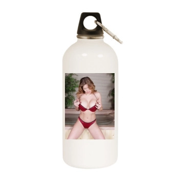 June Summers White Water Bottle With Carabiner