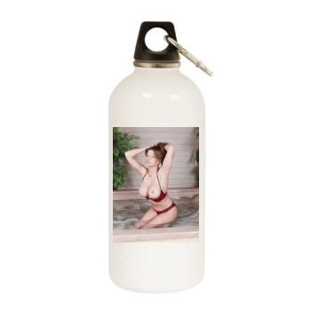 June Summers White Water Bottle With Carabiner