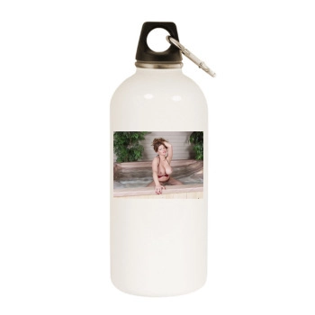 June Summers White Water Bottle With Carabiner