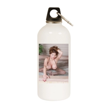 June Summers White Water Bottle With Carabiner