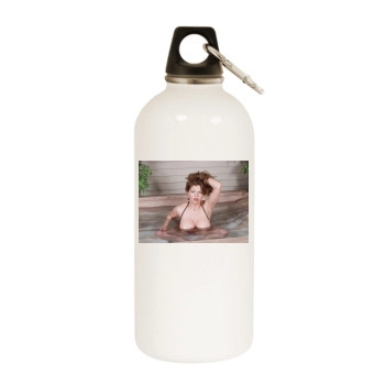 June Summers White Water Bottle With Carabiner