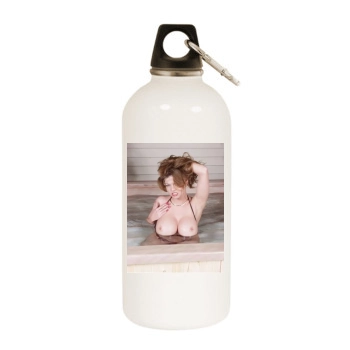 June Summers White Water Bottle With Carabiner