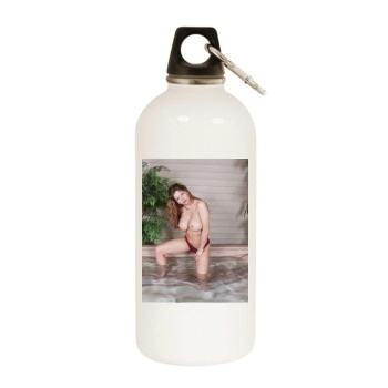 June Summers White Water Bottle With Carabiner