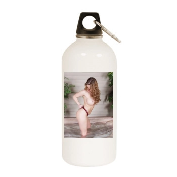 June Summers White Water Bottle With Carabiner