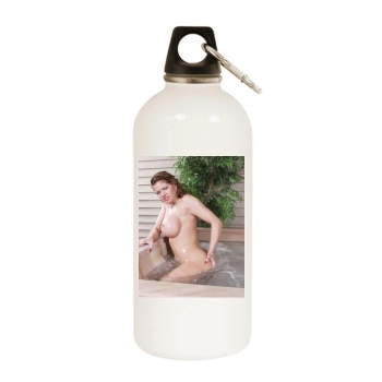 June Summers White Water Bottle With Carabiner