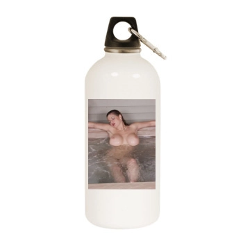 June Summers White Water Bottle With Carabiner