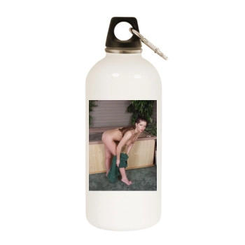 June Summers White Water Bottle With Carabiner