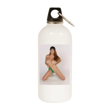 June Summers White Water Bottle With Carabiner