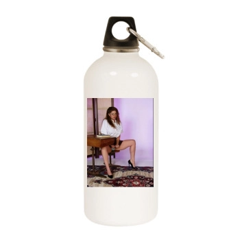 June Summers White Water Bottle With Carabiner