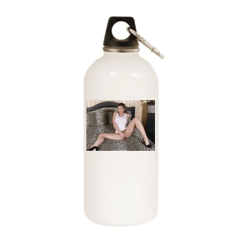 June Summers White Water Bottle With Carabiner