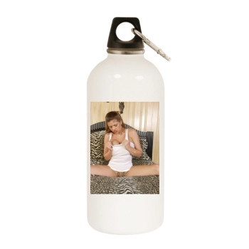 June Summers White Water Bottle With Carabiner