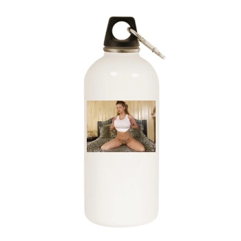 June Summers White Water Bottle With Carabiner