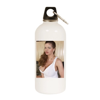 June Summers White Water Bottle With Carabiner