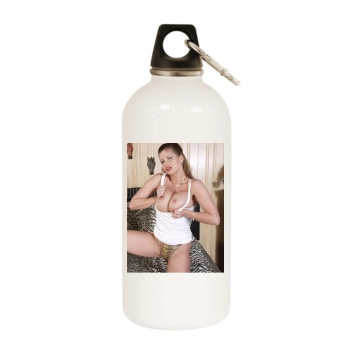 June Summers White Water Bottle With Carabiner