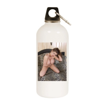 June Summers White Water Bottle With Carabiner