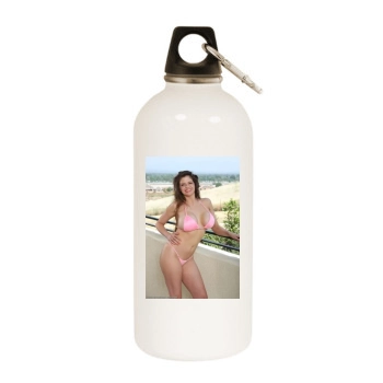 June Summers White Water Bottle With Carabiner