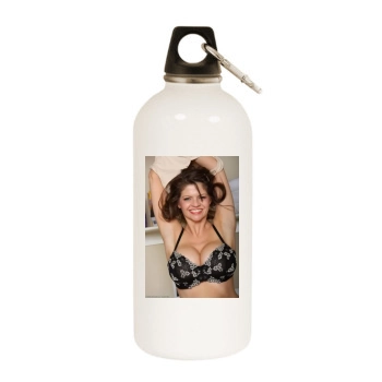 June Summers White Water Bottle With Carabiner