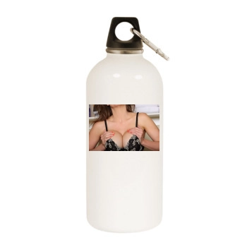 June Summers White Water Bottle With Carabiner