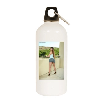 June Summers White Water Bottle With Carabiner