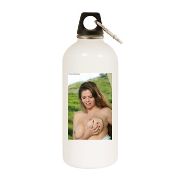 June Summers White Water Bottle With Carabiner