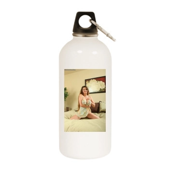 June Summers White Water Bottle With Carabiner