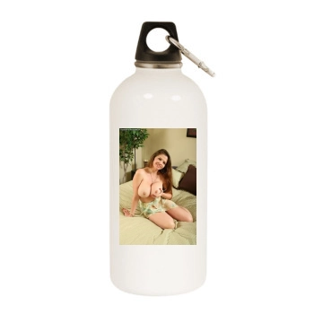 June Summers White Water Bottle With Carabiner