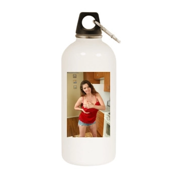 June Summers White Water Bottle With Carabiner